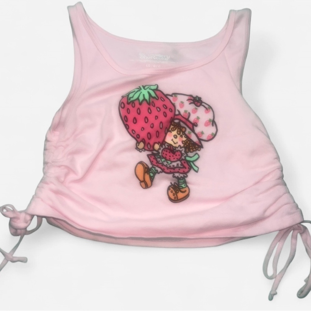 Strawberry Shortcake Pink Crop Top large